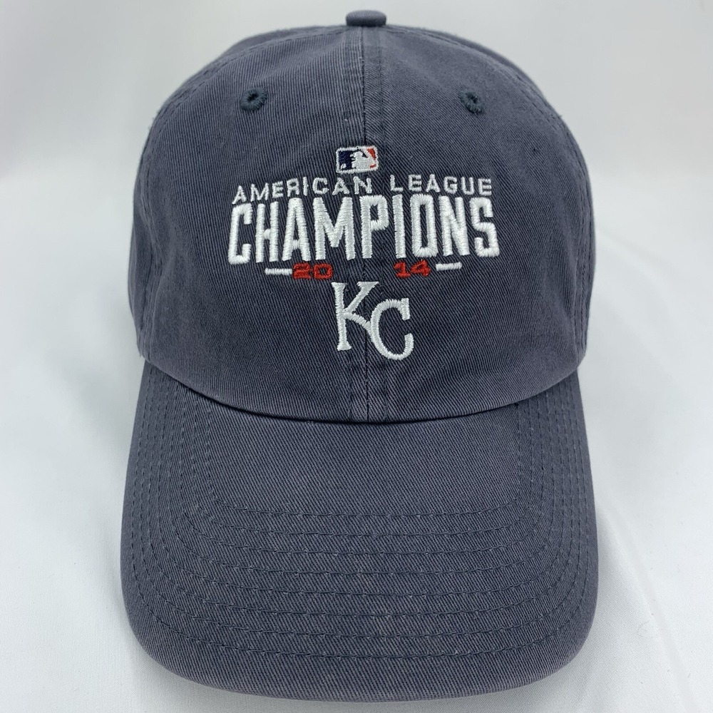 Kansas City KC Hat AL Champions 2014 Gray Adjustable Strap '47 MLB Baseball Cap